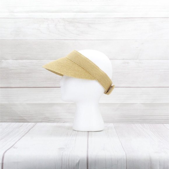 Scala Collezione Viviana Straw Braid Soft Sewn Brim Sun Visor One Size - Picture 2 of 8